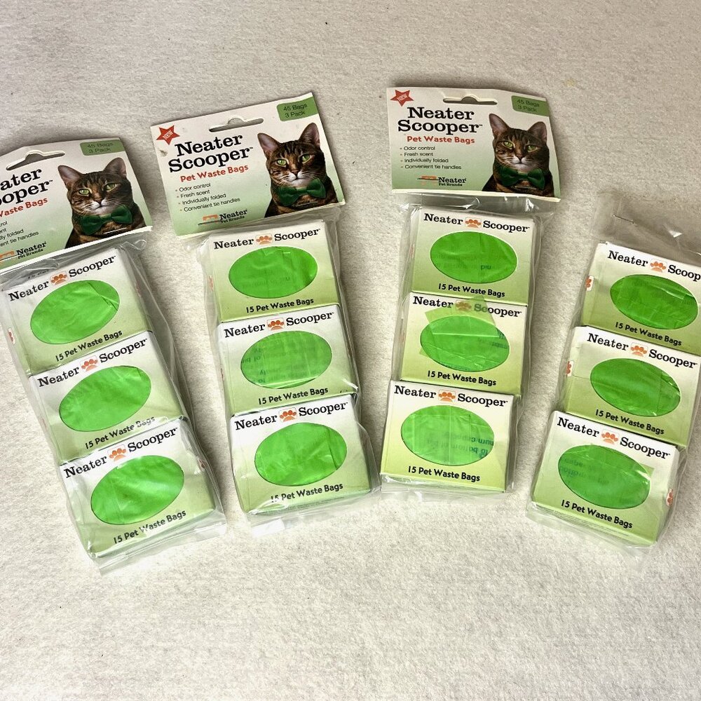 Neater Scooper Pet Waste Bags * 180 Bags * All New * Cat Litter * Odor Control